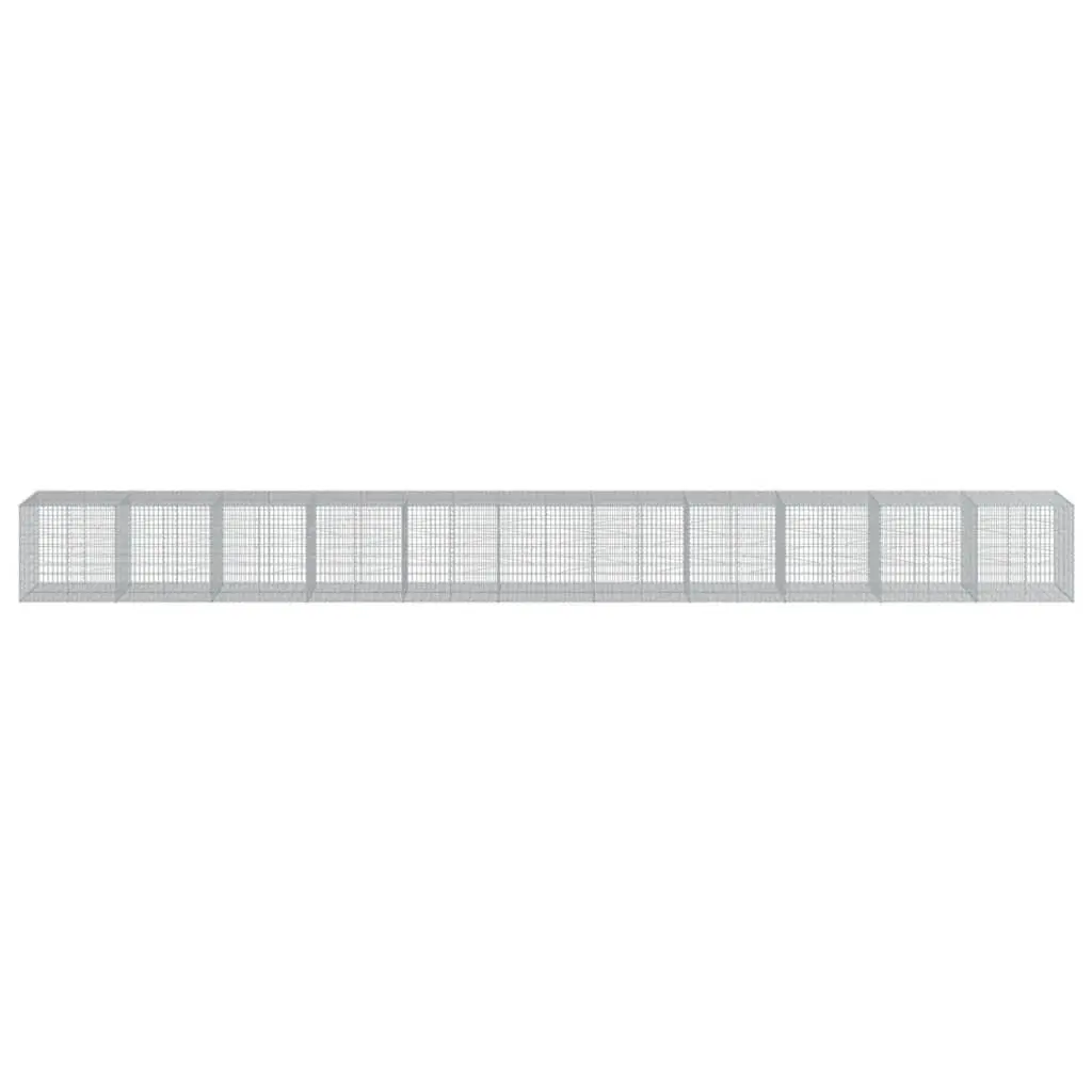 Gabion Basket Galvanised Iron Wire 1100x100x100 cm Silver Garden Cage