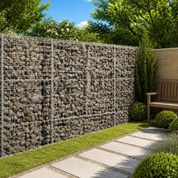 Durable Gabion Basket 100x100x150 cm with Cover