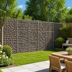 Durable Gabion Basket with Cover 200x100x150 cm Silver