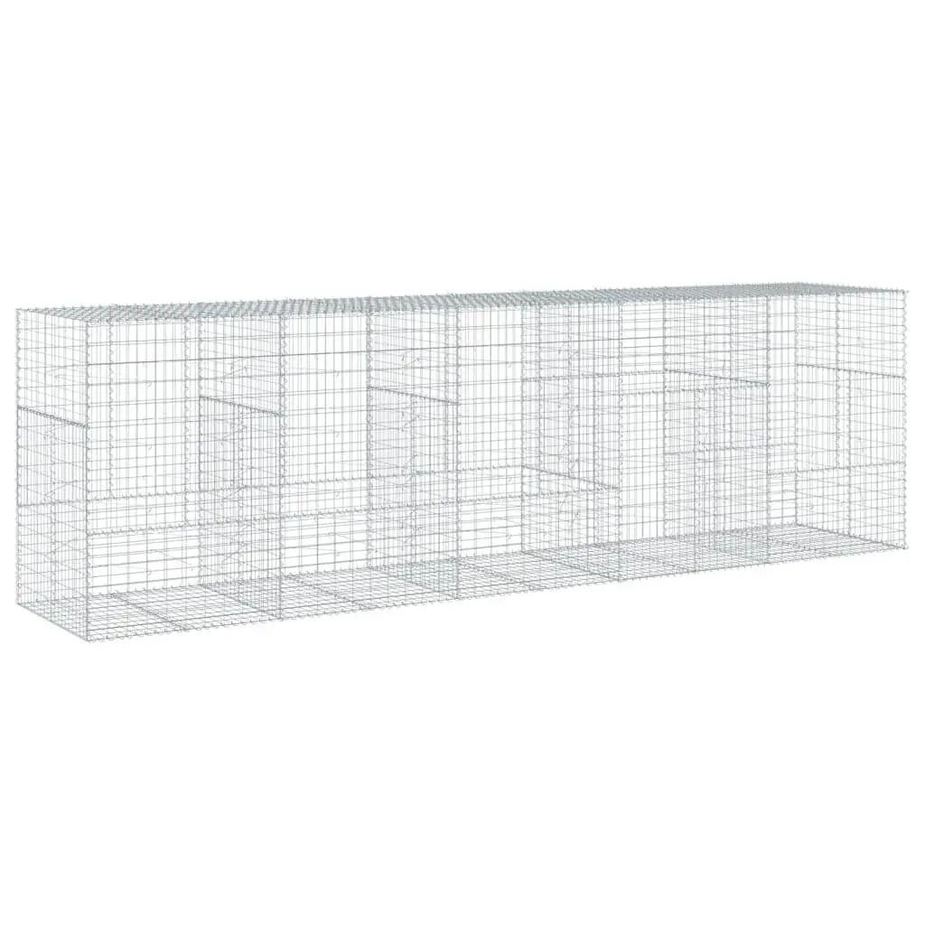 Gabion Basket Silver Galvanised Iron Wire 500x100x150 cm Garden Retaining Wall