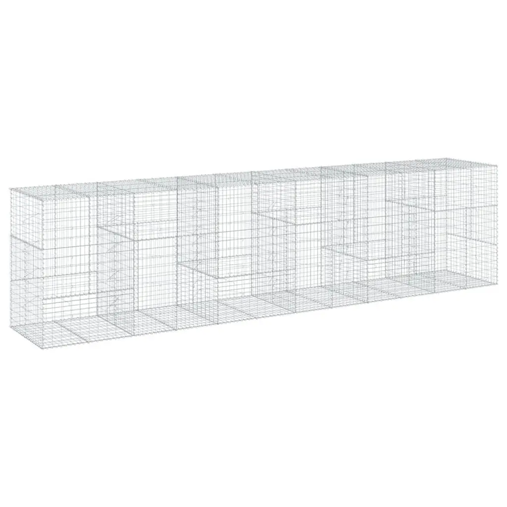 Gabion Basket Galvanised Iron Wire 600x100x150 cm Silver