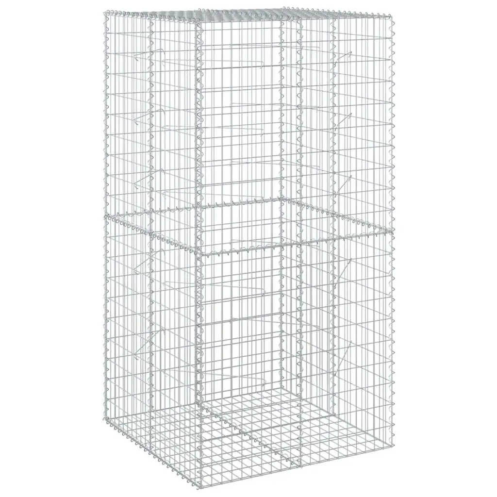Gabion Basket Galvanised Iron Wire 100x100x200 cm Silver