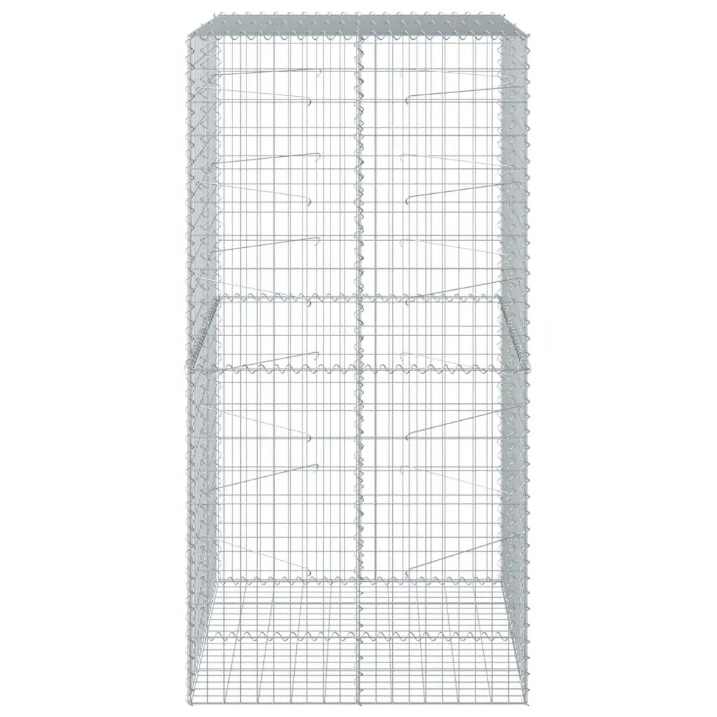 Gabion Basket Galvanised Iron Wire 100x100x200 cm Silver