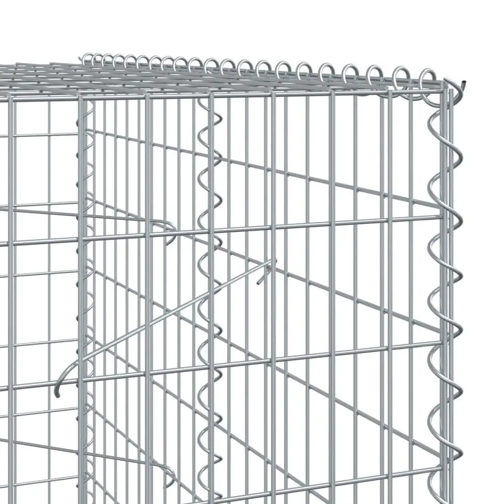 Gabion Basket Galvanised Iron Wire 100x100x200 cm Silver