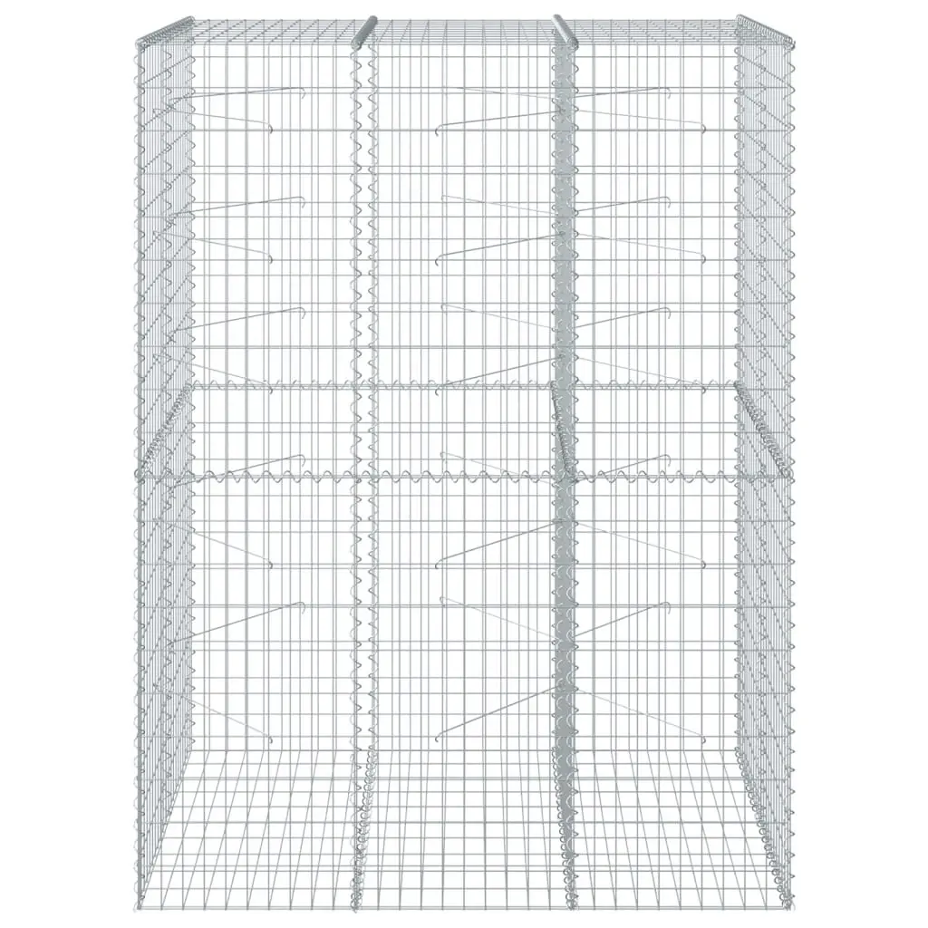 Gabion Basket Galvanised Iron Wire 150x100x200cm Silver