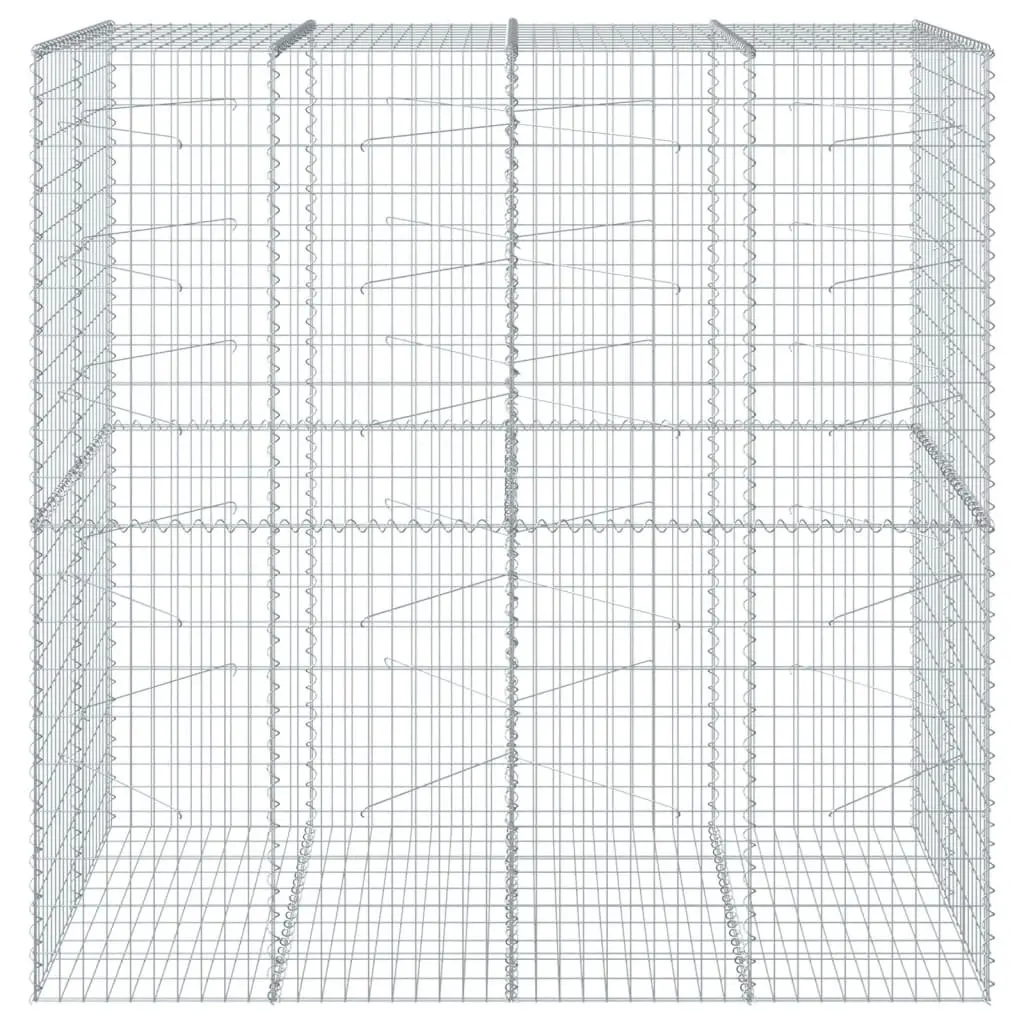 Gabion Basket Galvanised Iron Wire 200x100x200 cm Silver
