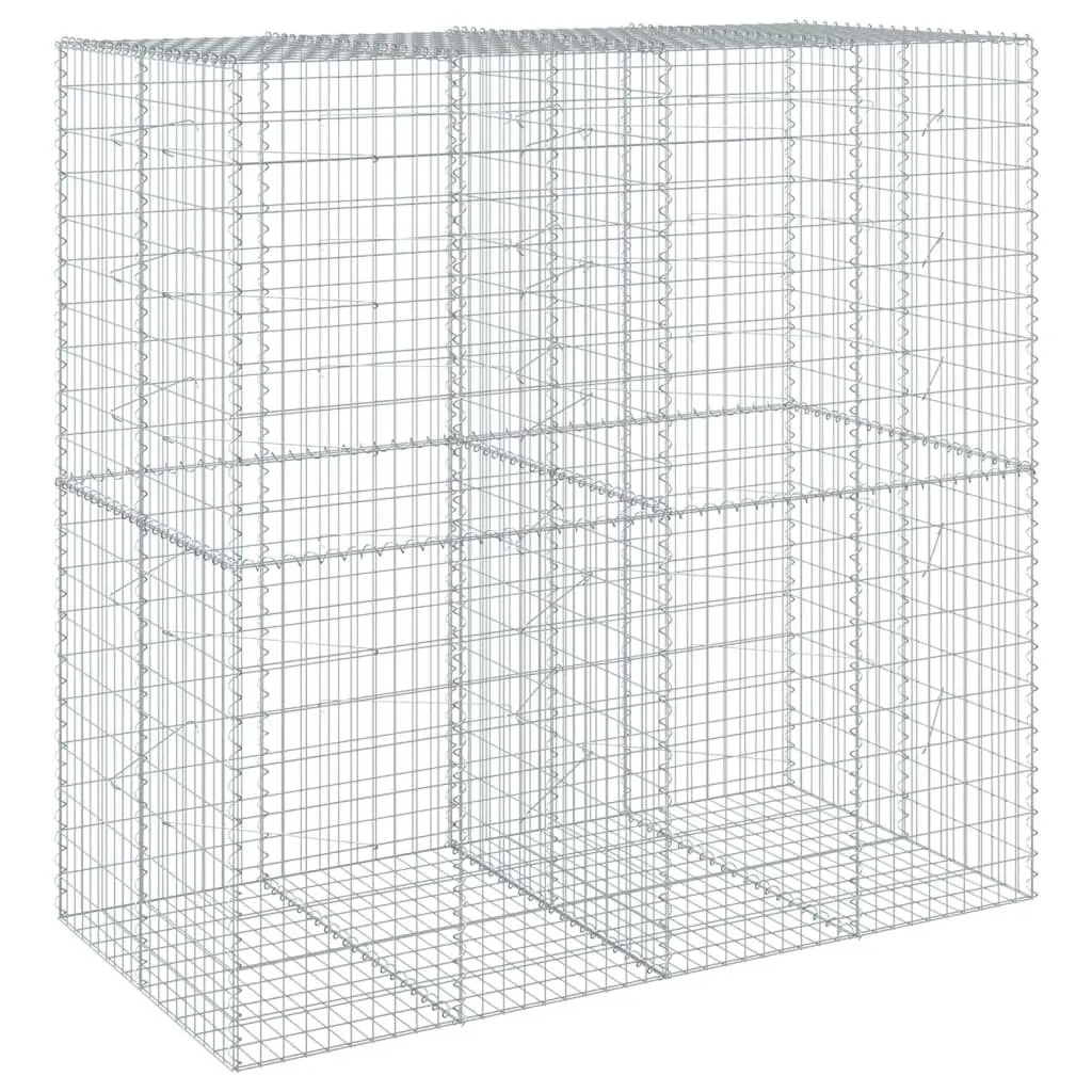 Gabion Basket Galvanised Iron Wire 200x100x200 cm Silver