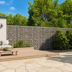 Premium Gabion Basket with Cover 600x100x200cm Silver Wire Cage