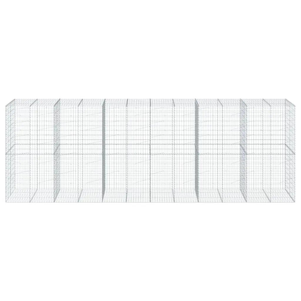 Gabion Basket with Cover 600x100x200cm Silver Wire Cage