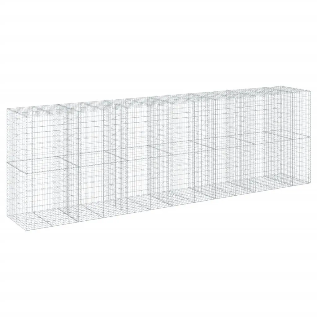 Gabion Basket Galvanised Iron Wire 650x100x200 cm Silver
