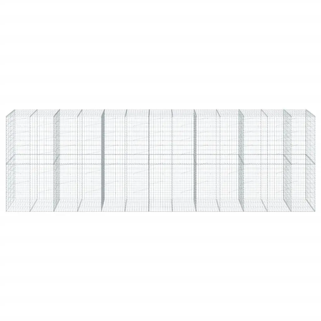 Gabion Basket Galvanised Iron Wire 650x100x200 cm Silver