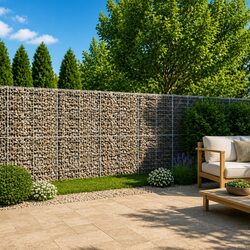 Durable Silver Gabion Basket with Cover 950x100x200 cm