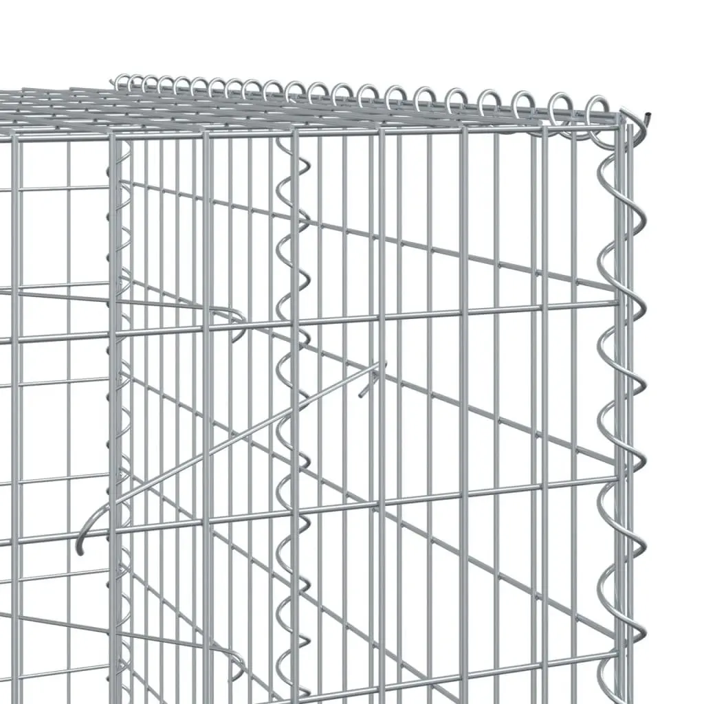 Gabion Basket Galvanised Iron 950x100x200 cm Silver Metal Wire Garden Planter Cage