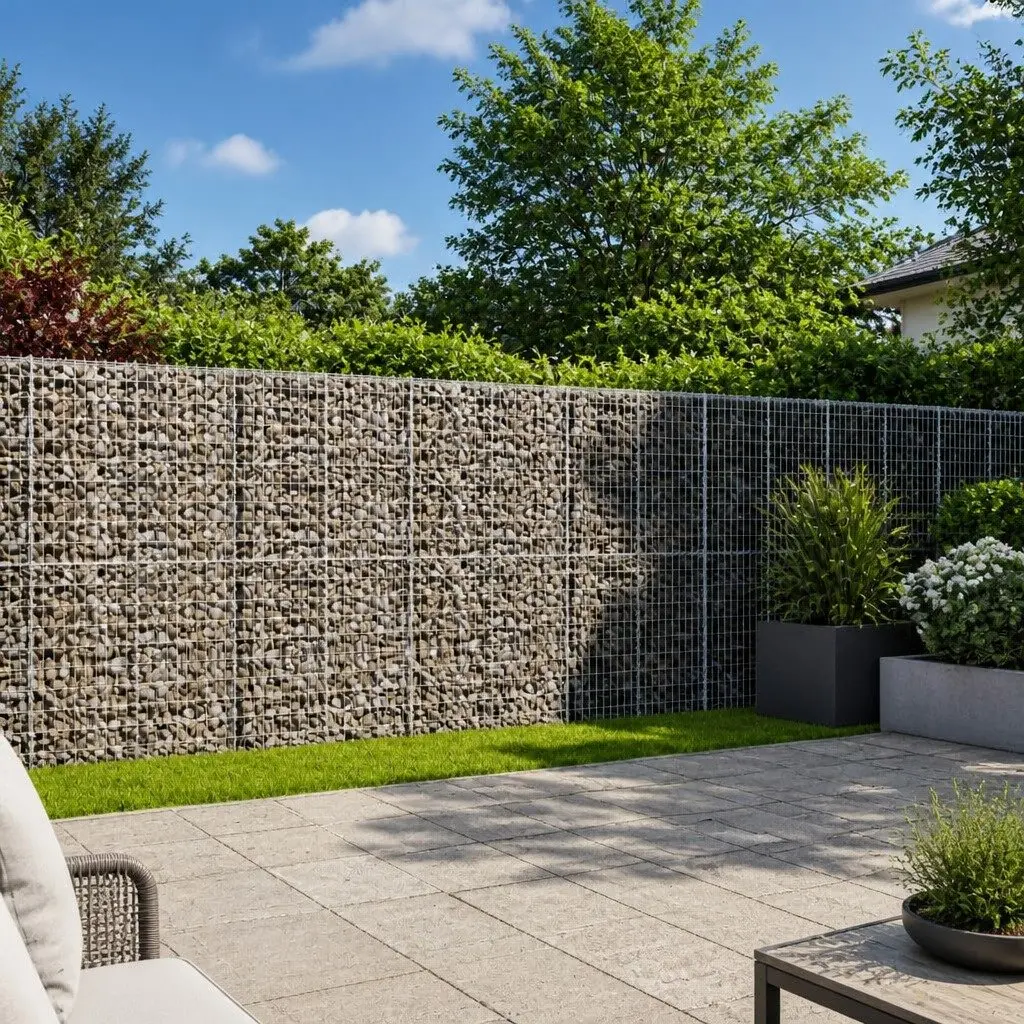 Gabion Basket Galvanised Iron Wire 1000x100x200 cm Silver