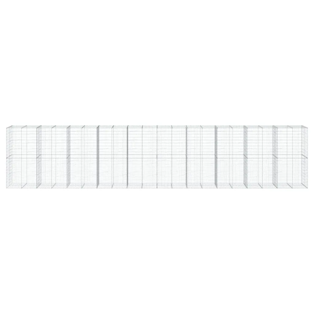 Gabion Basket Galvanised Iron Wire 1000x100x200 cm Silver