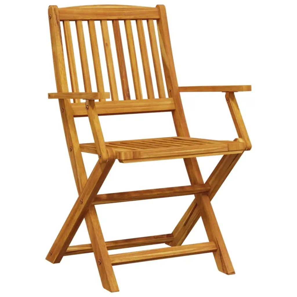 Folding Garden Dining Set with Solid Acacia Wood Construction