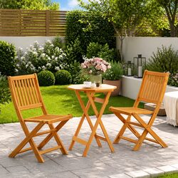 Solid Wood Acacia Folding Bistro Set for Outdoor Spaces