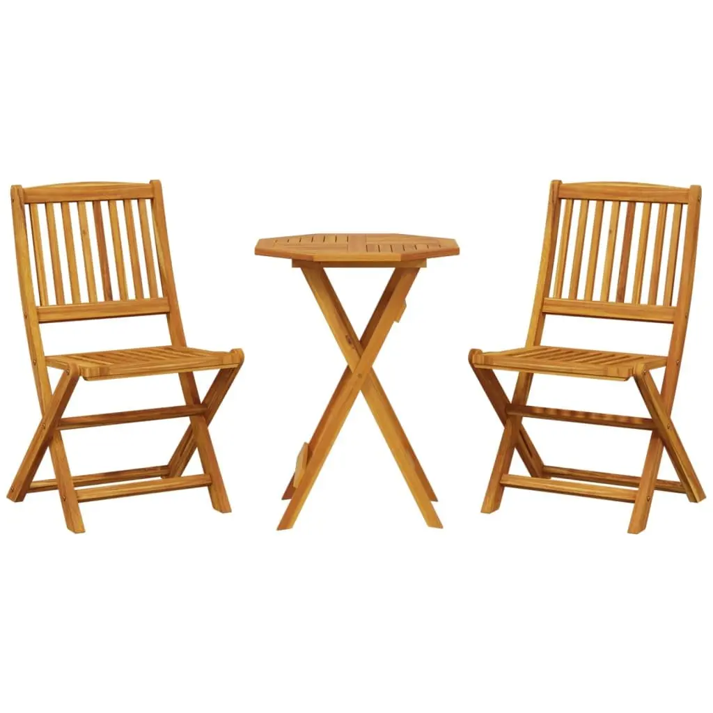 Solid Wood Acacia Folding Bistro Set for Outdoor Spaces
