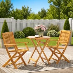 Durable 3 Piece Folding Bistro Set for Outdoor Spaces