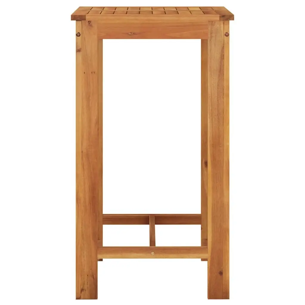5 Piece Garden Bar Set Acacia Wood Poly Rattan Outdoor Dining Stools Table Black