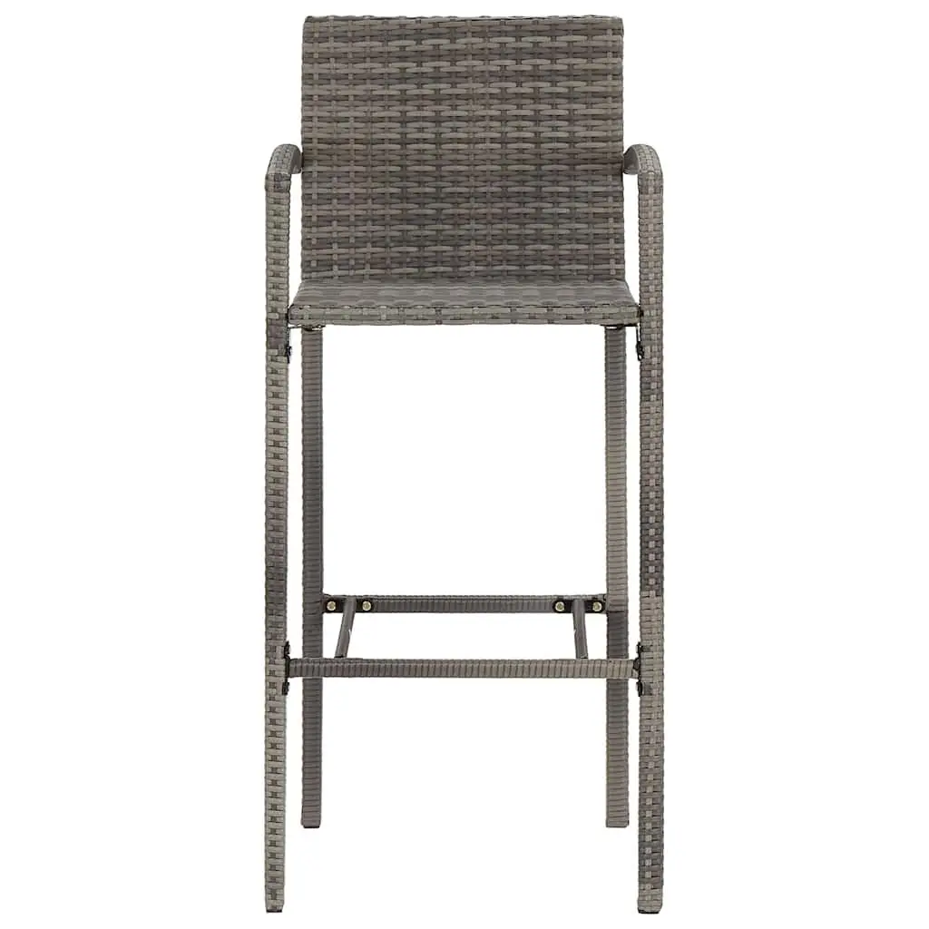 Garden Bar Set 3 Piece Outdoor Bar Table and Stools Acacia Wood and Poly Rattan
