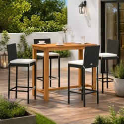 Elegant 5 Piece Garden Bar Set with Acacia Wood Table
