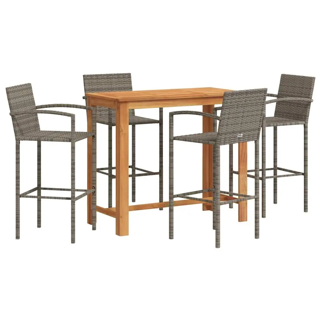 5-Piece Grey Garden Bar Set with Durable Construction