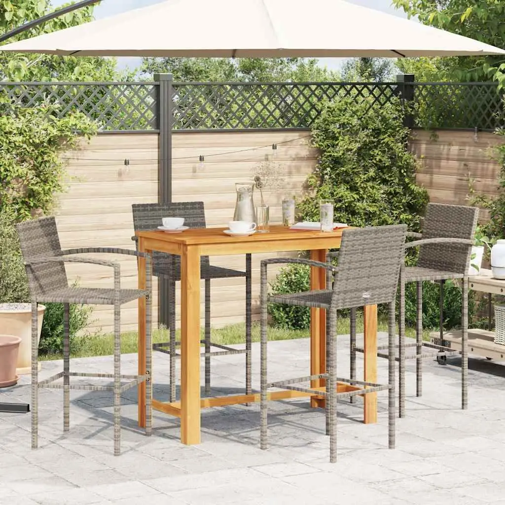 5-Piece Grey Garden Bar Set with Durable Construction