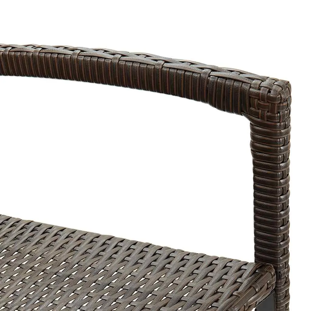 7 Piece Garden Bar Set Acacia Wood and Poly Rattan Brown