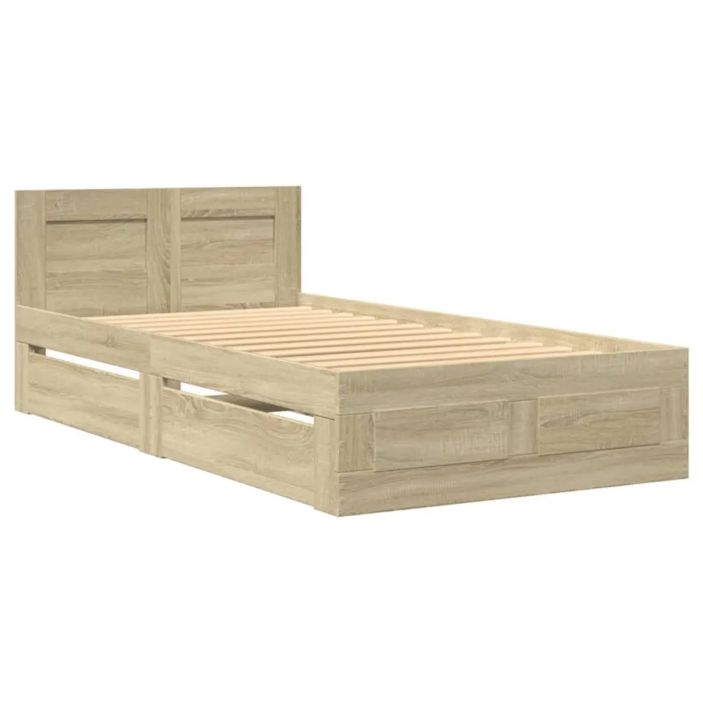 Bed Frame with Headboard and Storage Drawers