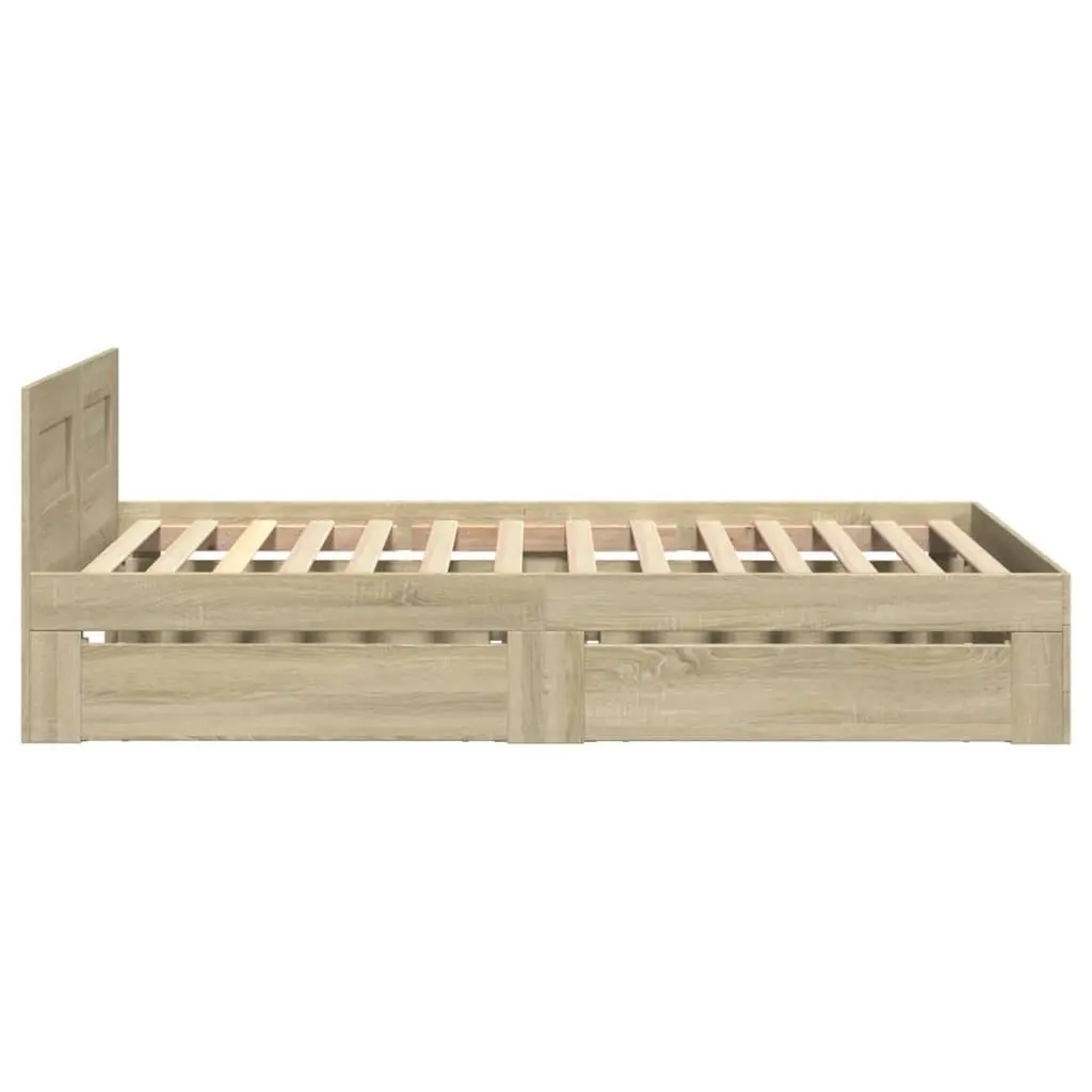 Bed Frame with Headboard and Storage Drawers
