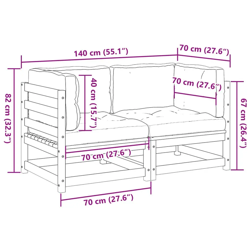 2-Piece Garden Sofa Set for Outdoor Comfort