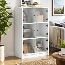 Stylish White Highboard Storage Cabinet with Doors