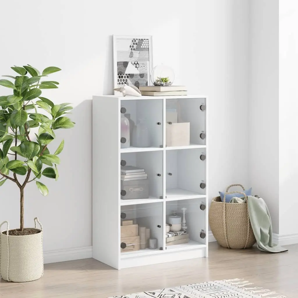 Highboard Storage Cabinet Engineered Wood 68W x 37D x 109H cm White