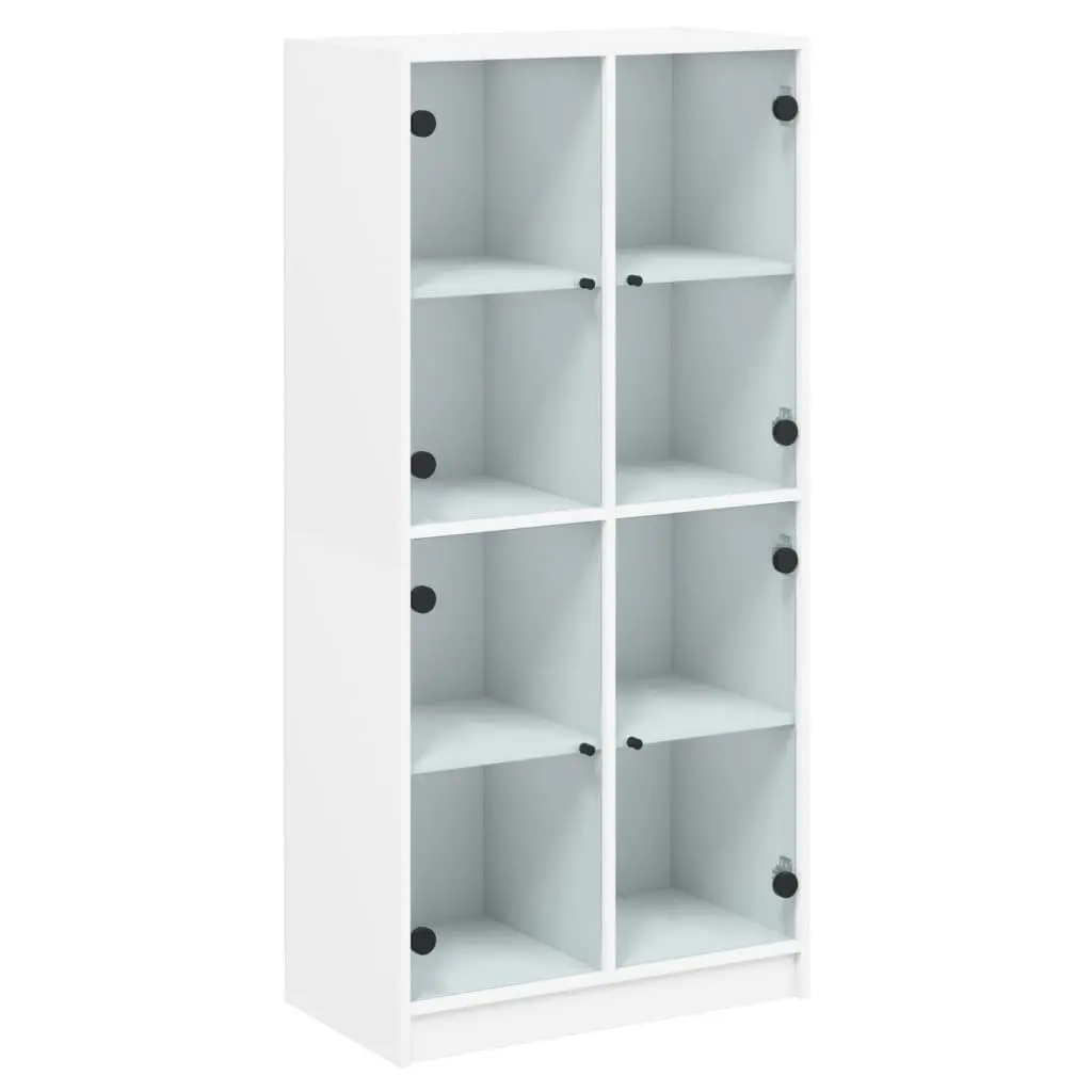 Highboard Storage Cabinet Engineered Wood 68x37x142cm White