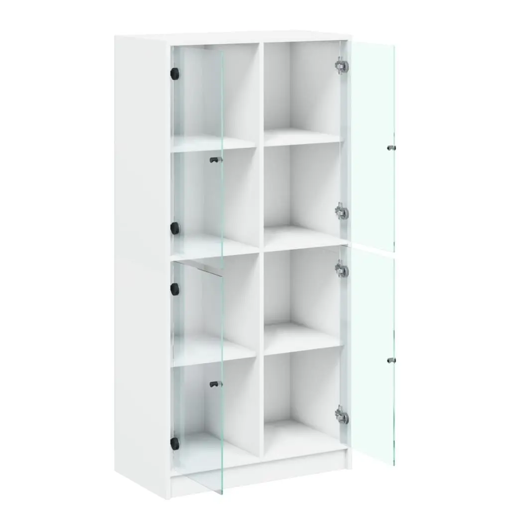 Highboard Storage Cabinet Engineered Wood 68x37x142cm White