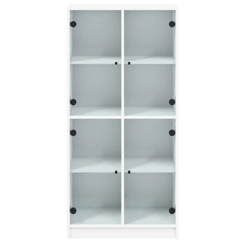 Highboard Storage Cabinet Engineered Wood 68x37x142cm White