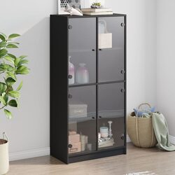 Elegant Black Highboard Storage Cabinet for Organizing