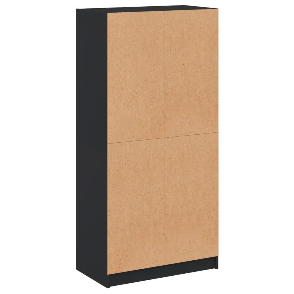 Highboard Storage Cabinet in Black 68x37x142cm