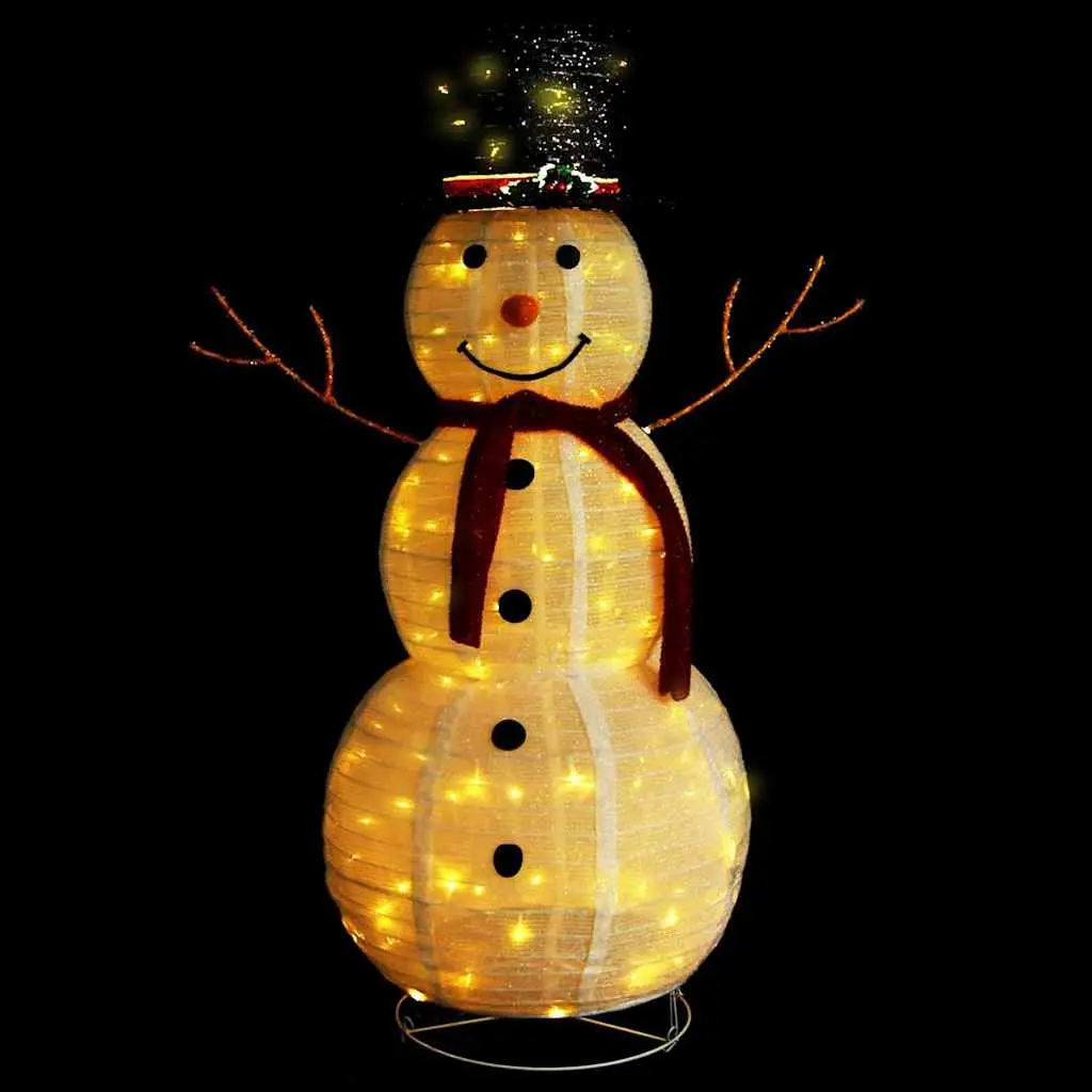 Snowman Decoration Figure Thick Fabric 120cm LED Lights Multicolor