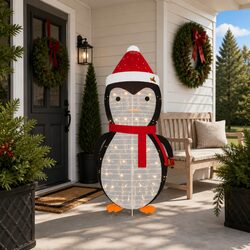 Sturdy 180cm Christmas Snow Penguin Decoration with LED Lights