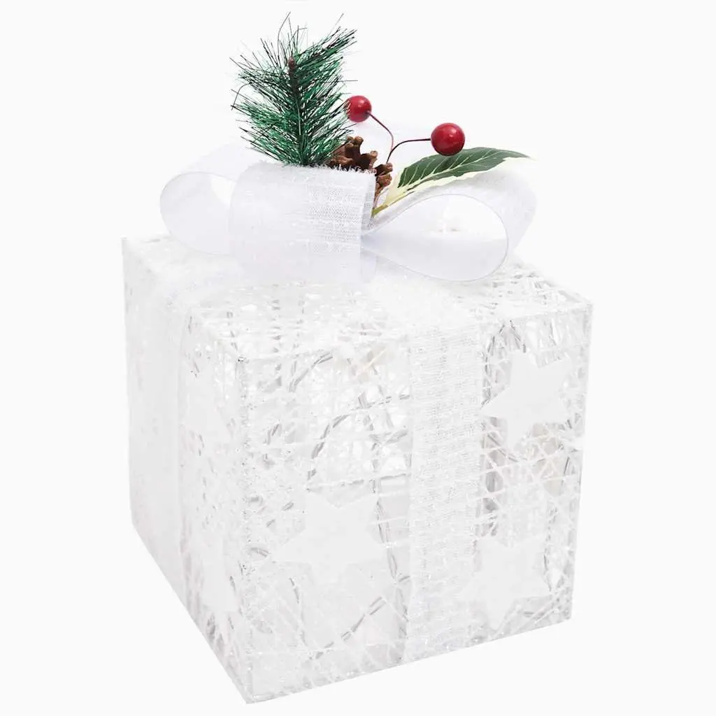 Decorative Christmas Gift Boxes with 60 LED Lights