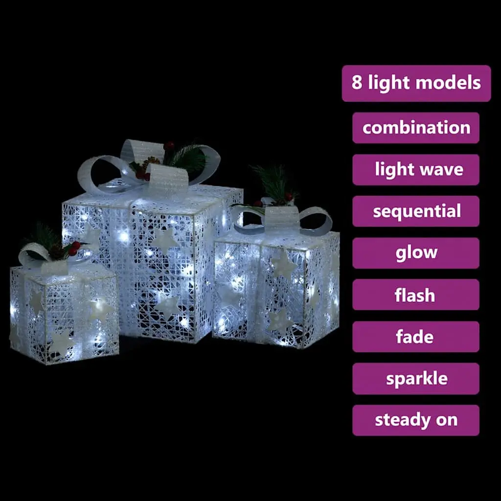 Decorative Christmas Gift Boxes with 60 LED Lights