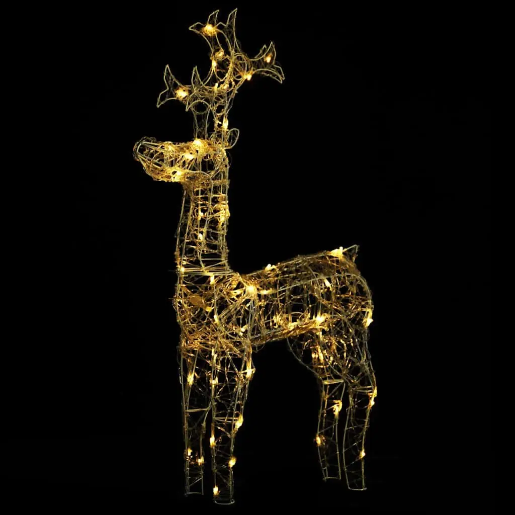 Standing Reindeer Christmas Decoration Acrylic 60 x 16 x 100 cm Warm White Lights