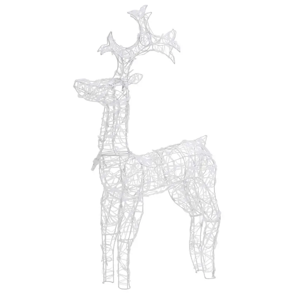 Standing Reindeer Christmas Decoration Acrylic 60 x 16 x 100 cm Warm White Lights