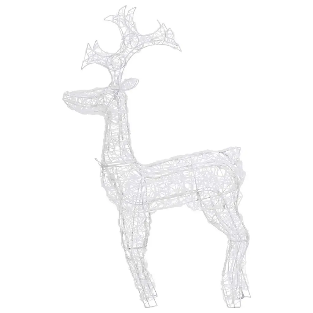 Standing Reindeer Christmas Decoration Acrylic 60 x 16 x 100 cm Warm White Lights