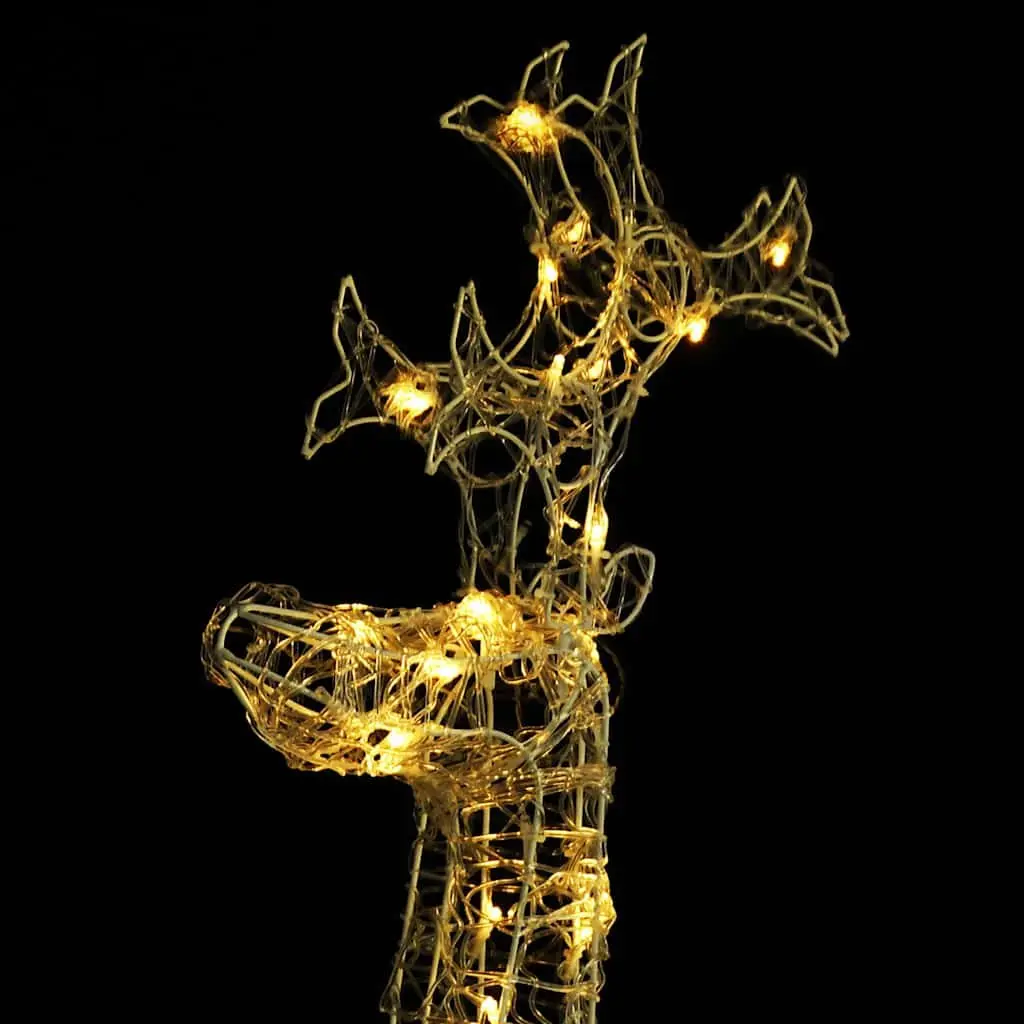 Standing Reindeer Christmas Decoration Acrylic 60 x 16 x 100 cm Warm White Lights
