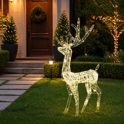 Acrylic Christmas Reindeer Decoration with 140 LEDs