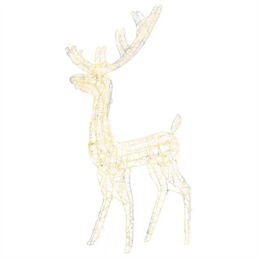 Standing Reindeer Acrylic Decoration 128cm Warm White LEDs