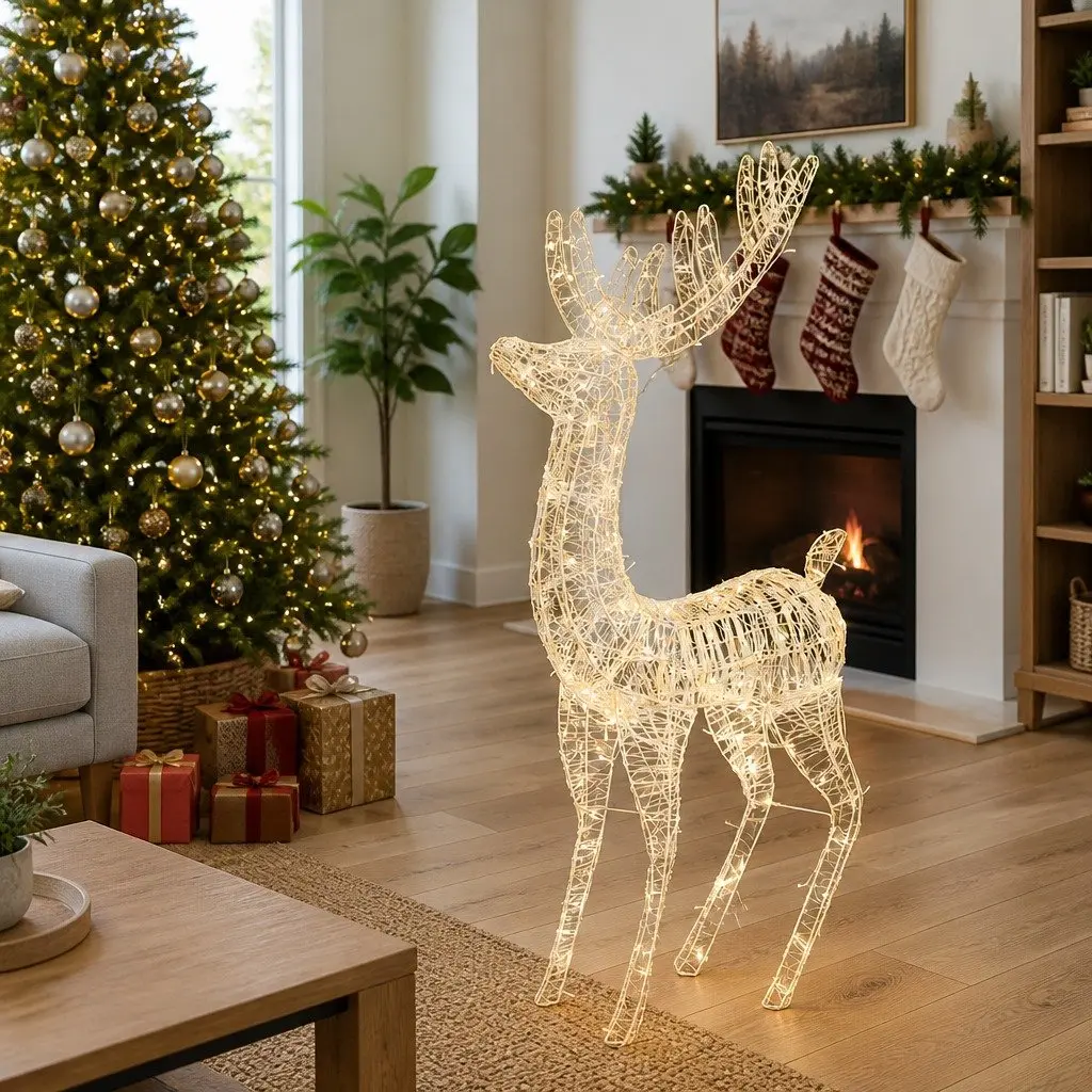 Outdoor 180cm Acrylic Christmas Reindeer with 250 LED Lights
